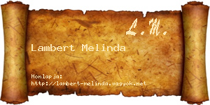 Lambert Melinda névjegykártya